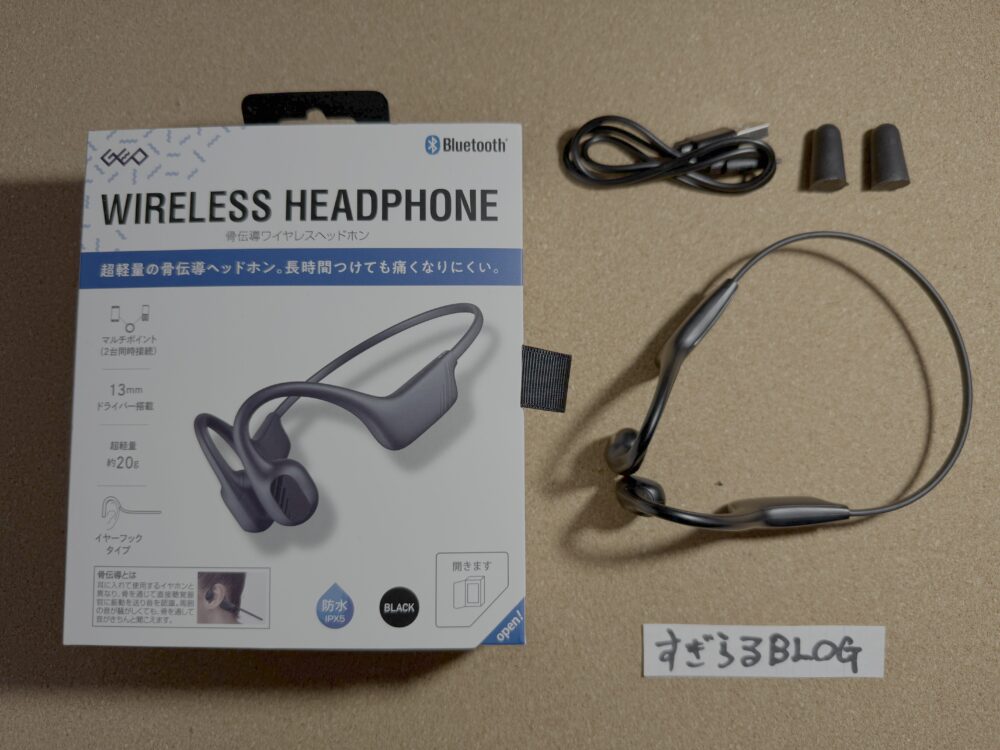 私が購入した”GEO GRFD-BCH G4”の実物で、付属品も並べている画像